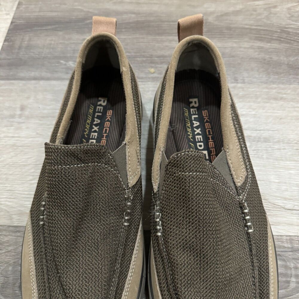 Skechers Superior Milford Sneakers Men's 10 Tan Relaxed Fit Slip-on Casual Shoes - Picture 3 of 10